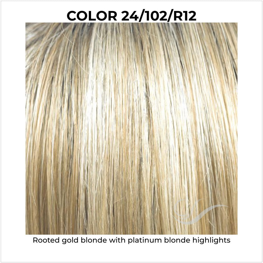 24/102/R12-Rooted gold blonde with platinum blonde highlights