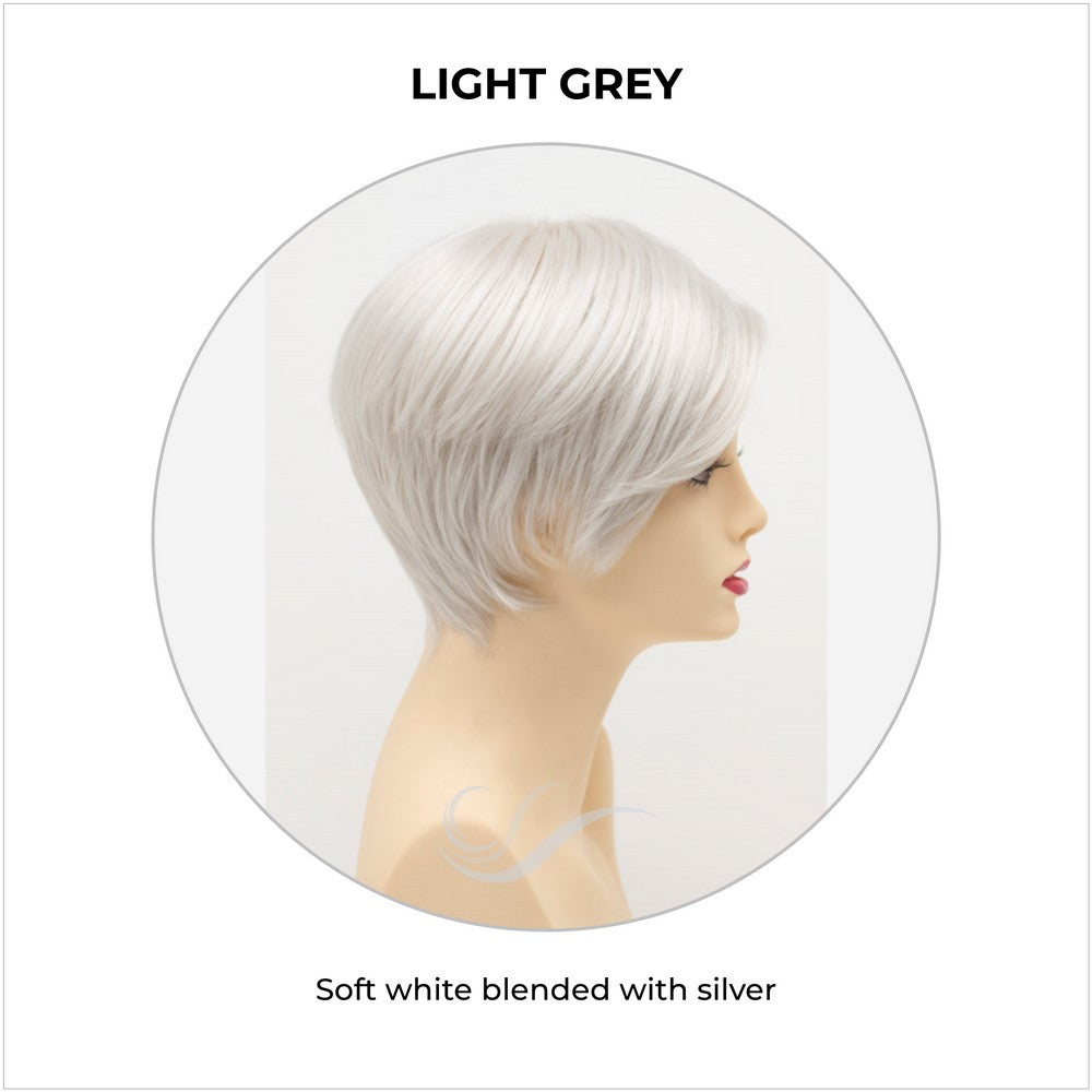 Billie wig by Envy in Light Grey-Soft white blended with silver