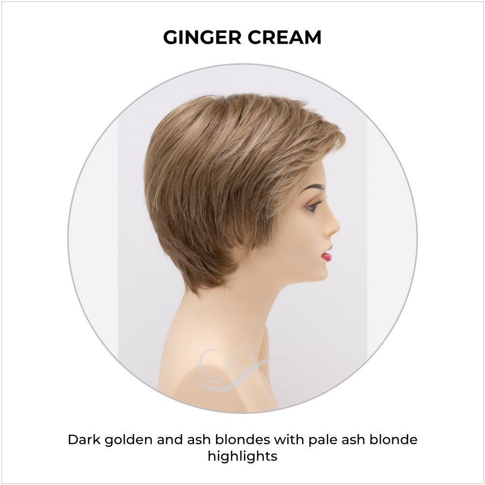 Paula wig by Envy in Ginger Cream-Dark golden and ash blondes with pale ash blonde highlights