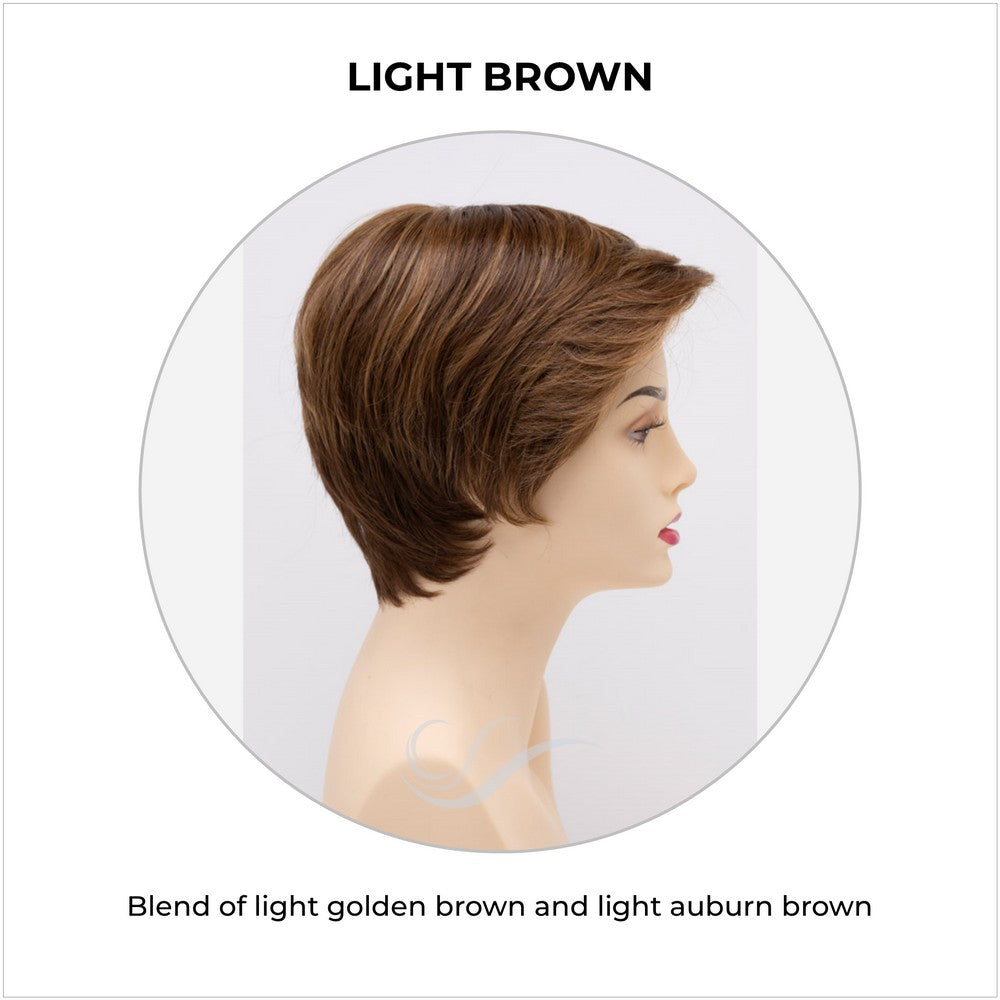 Paula wig by Envy in Light Brown-Blend of light golden brown and light auburn brown
