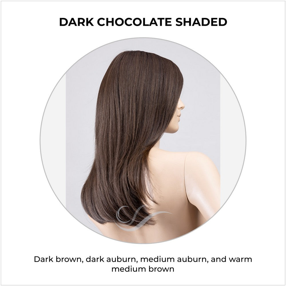 Alasia by Ellen Wille in Dark Chocolate Shaded-Dark brown, dark auburn, medium auburn, and warm medium brown