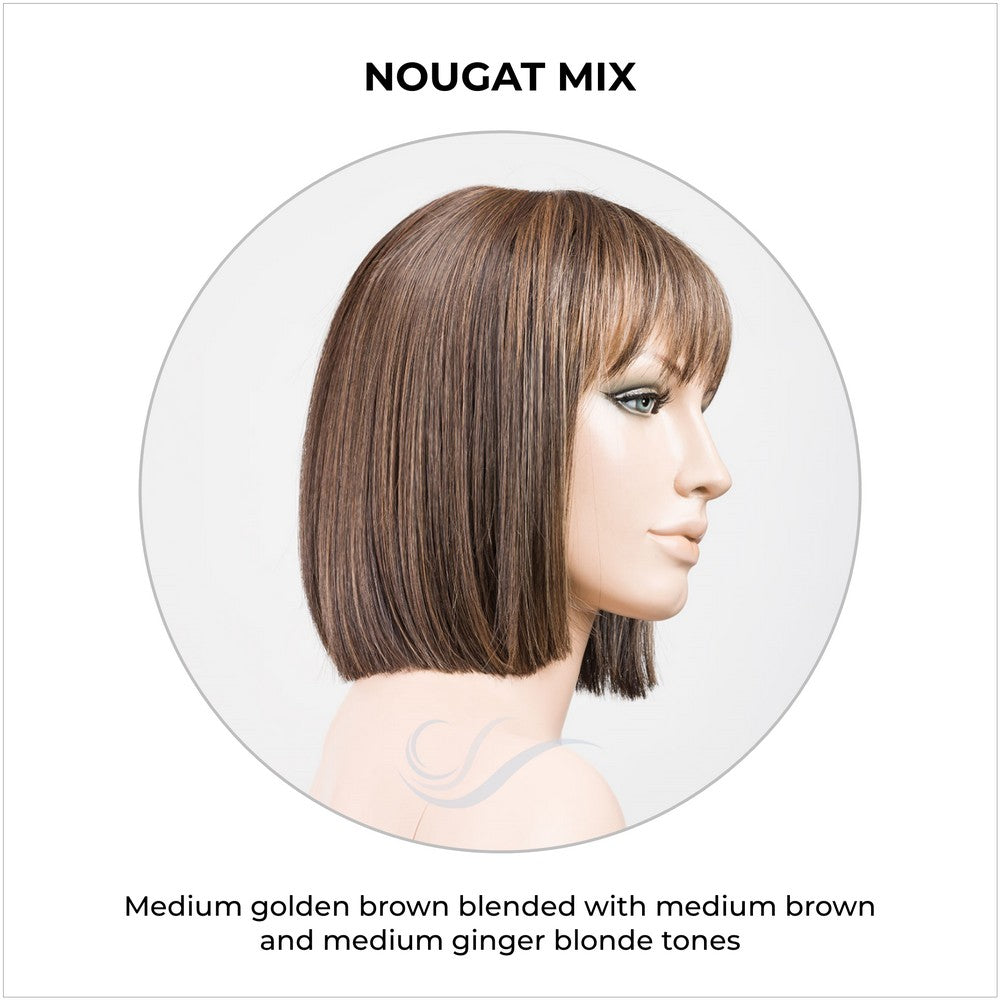 Cleo wig by Ellen Wille in Nougat Mix-Medium golden brown blended with medium brown and medium ginger blonde tones