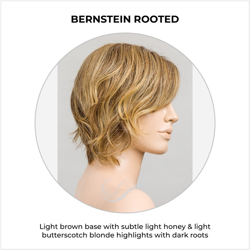 Cookie by Ellen Wille wig in Bernstein Rooted-Light brown base with subtle light honey & light butterscotch blonde highlights with dark roots