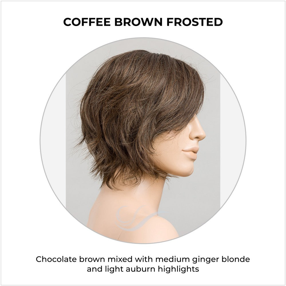 Cookie by Ellen Wille wig in Coffee Brown Frosted-Chocolate brown mixed with medium ginger blonde and light auburn highlights