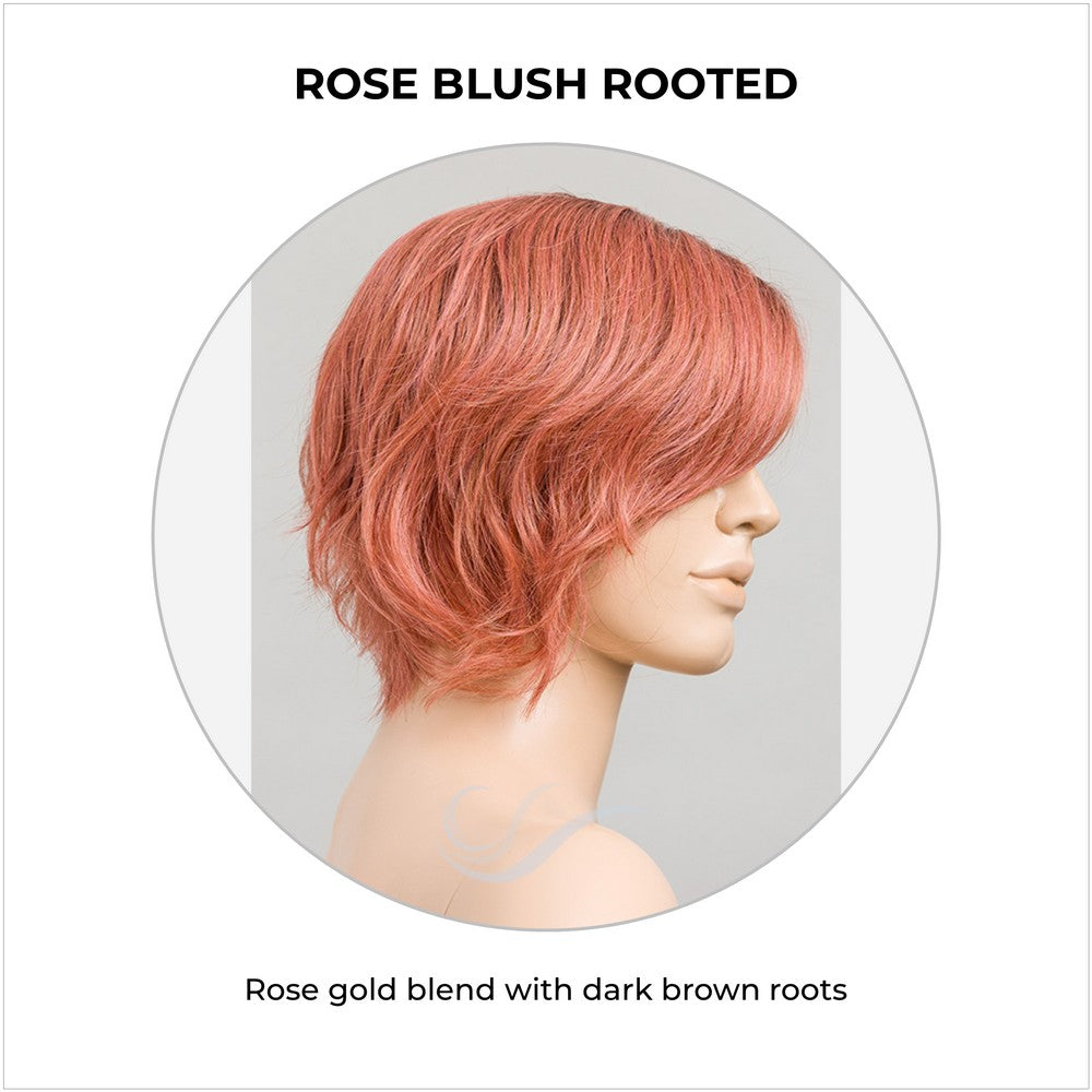 Cookie by Ellen Wille wig in Rose Blush Rooted-Rose gold blend with dark brown roots