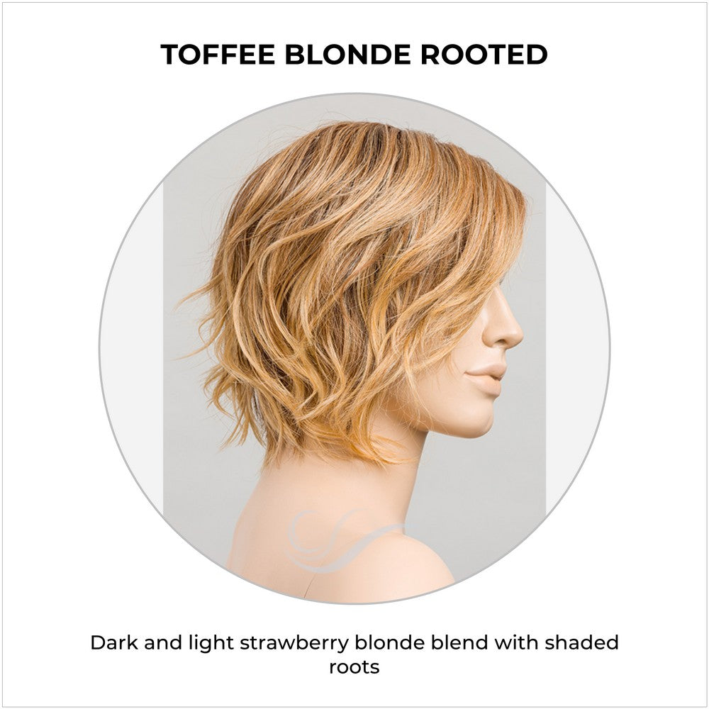 Cookie by Ellen Wille wig in Toffee Blonde Rooted-Dark and light strawberry blonde blend with shaded roots