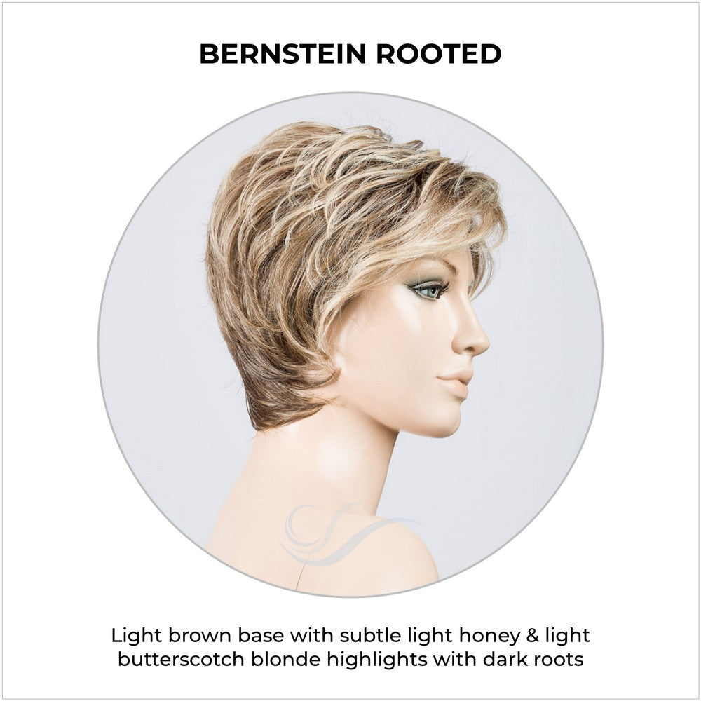 Cover wig by Ellen Wille in Bernstein Rooted-Light brown base with subtle light honey & light butterscotch blonde highlights with dark roots