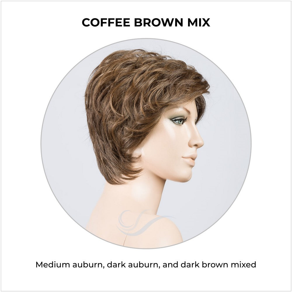 Cover wig by Ellen Wille in Coffee Brown Mix-Medium auburn, dark auburn, and dark brown mixed