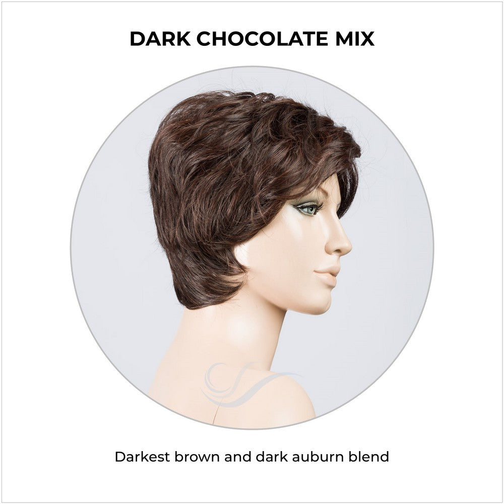 Cover wig by Ellen Wille in Dark Chocolate Mix-Darkest brown and dark auburn blend