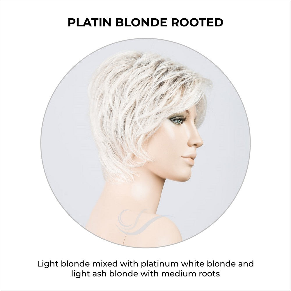 Cover wig by Ellen Wille in Platin Blonde Rooted-Light blonde mixed with platinum white blonde and light ash blonde with medium roots