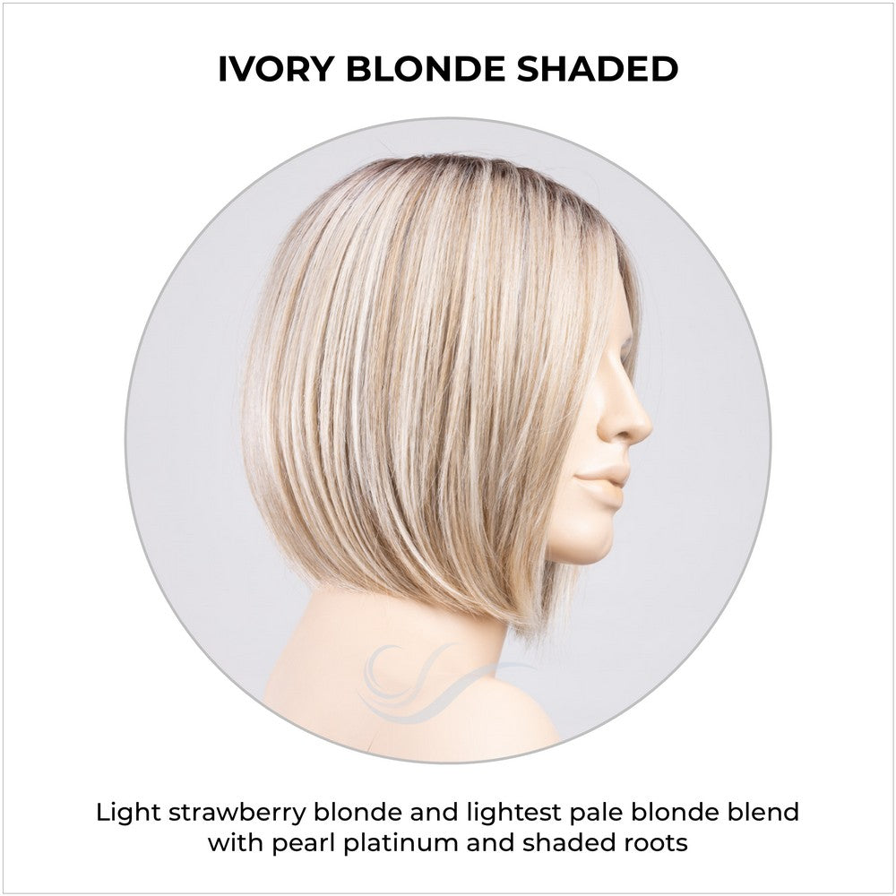 Dua by Ellen Wille in Ivory Blonde Shaded-Light strawberry blonde and lightest pale blonde blend with pearl platinum and shaded roots