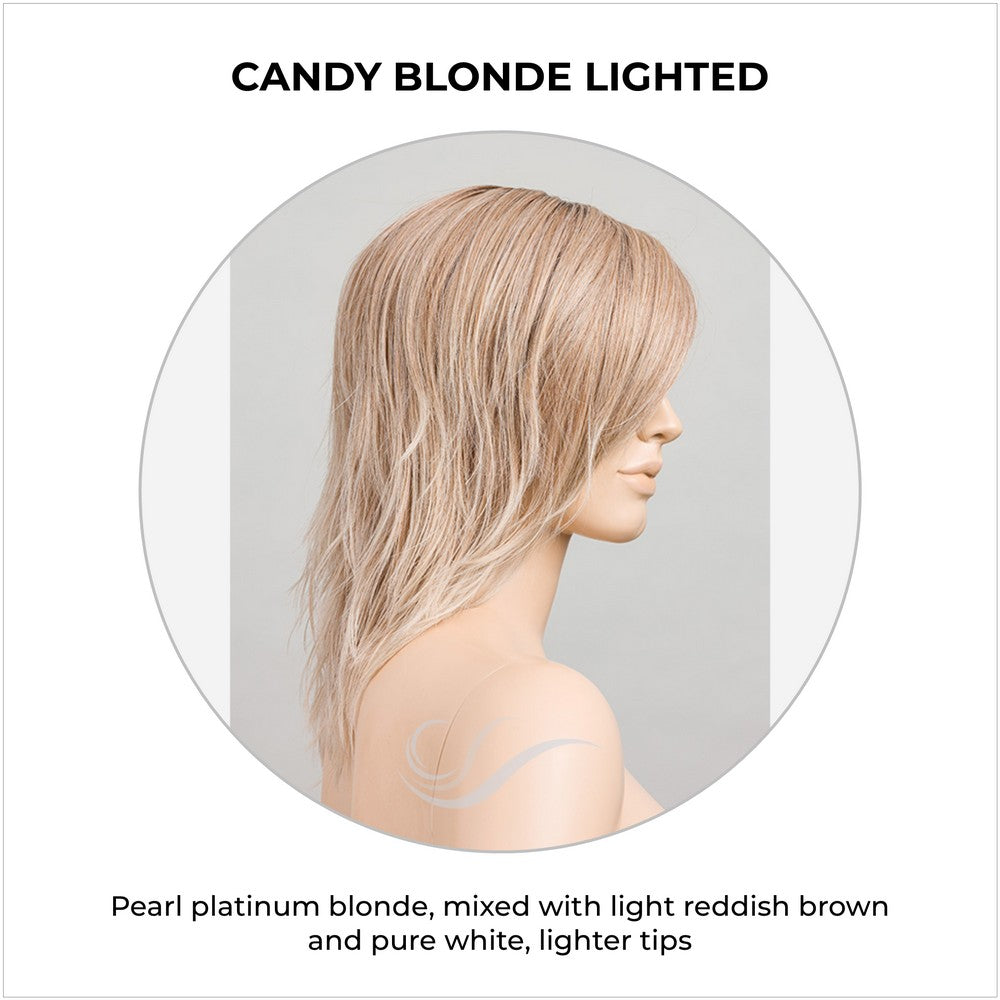 Flow by Ellen Wille wig in Candy Blonde Lighted-Pearl platinum blonde, mixed with light reddish brown and pure white, lighter tips