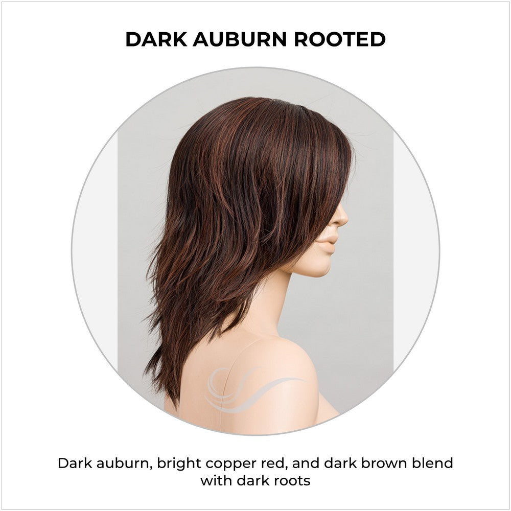 Flow by Ellen Wille wig in Dark Auburn Rooted-Dark auburn, bright copper red, and dark brown blend with dark roots