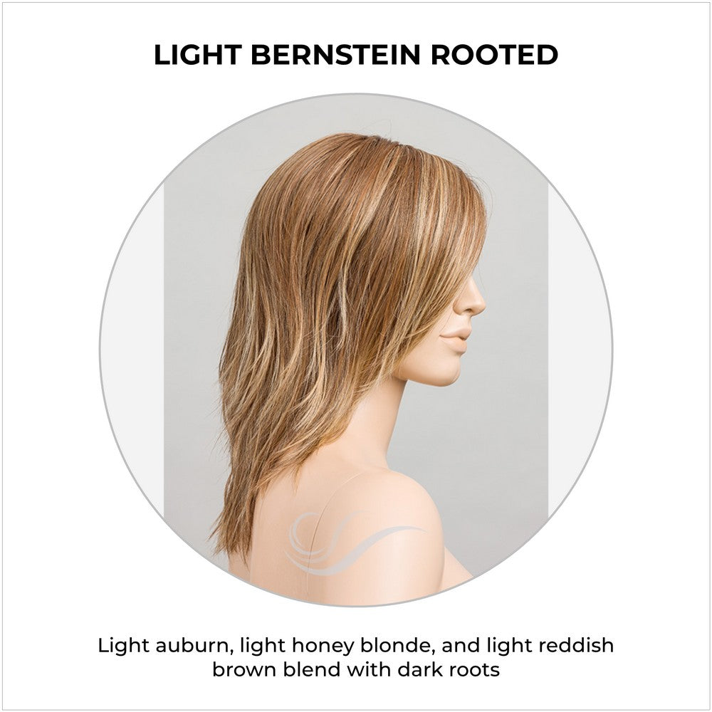 Flow by Ellen Wille wig in Light Bernstein Rooted-Light auburn, light honey blonde, and light reddish brown blend with dark roots