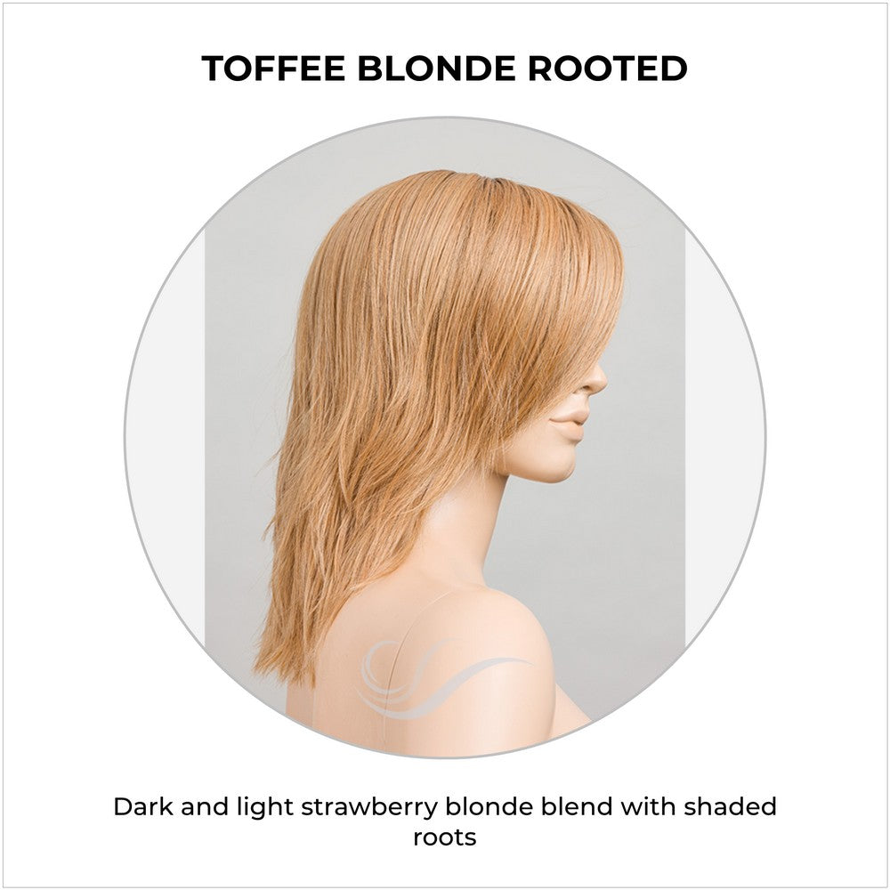 Flow by Ellen Wille wig in Toffee Blonde Rooted-Dark and light strawberry blonde blend with shaded roots