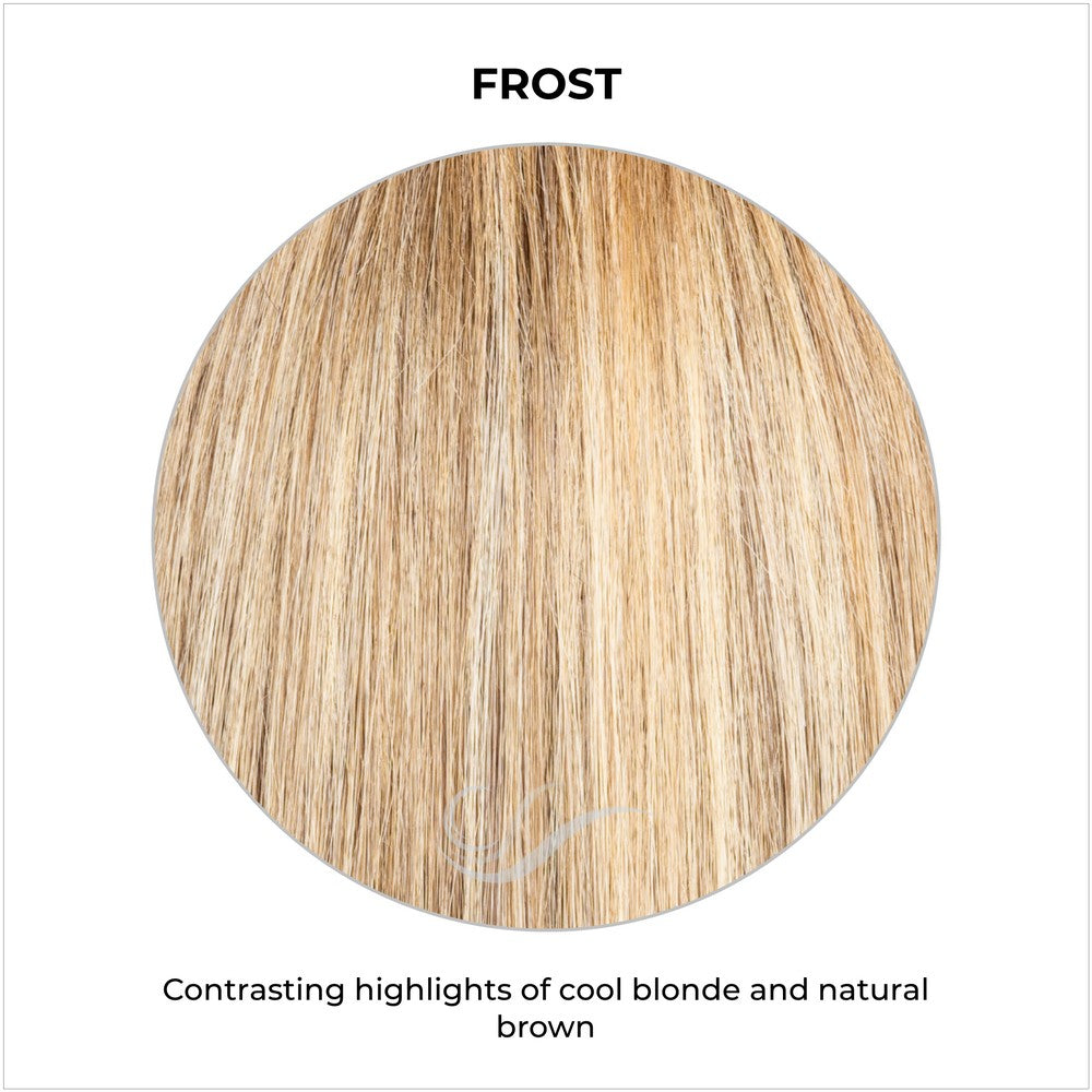 Frost-Contrasting highlights of cool blonde and natural brown