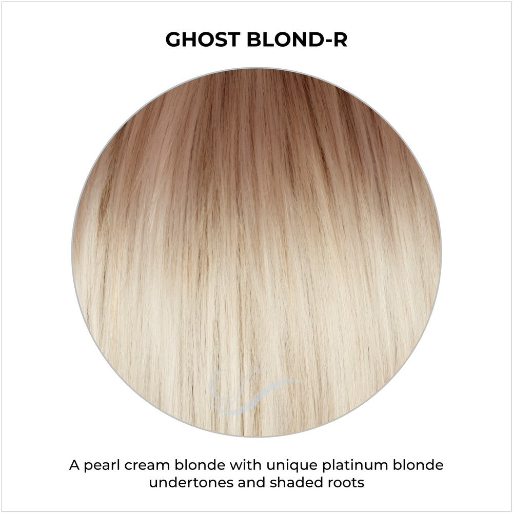 Ghost Blond-R-A pearl cream blonde with unique platinum blonde undertones and shaded roots