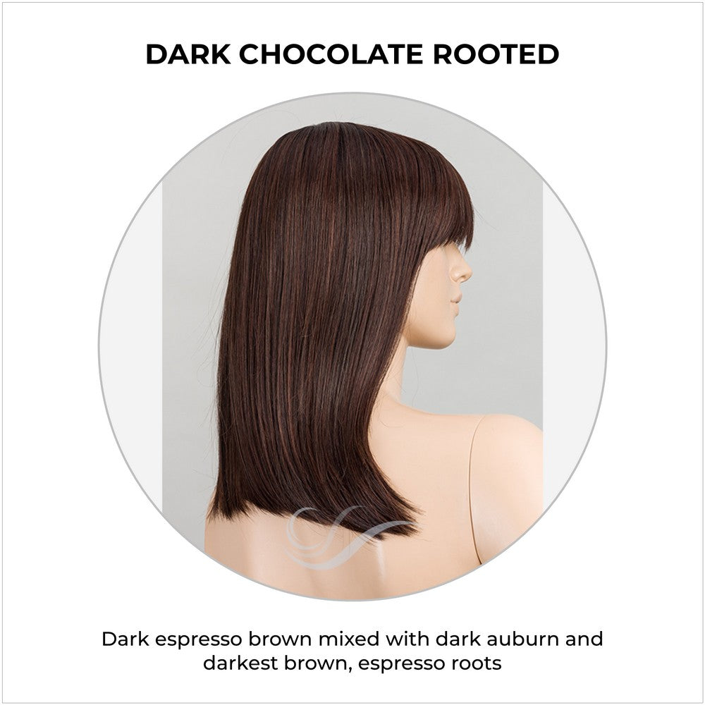 Jacky by Ellen Wille Wig in Dark Chocolate Rooted-Dark espresso brown mixed with dark auburn and darkest brown, espresso roots