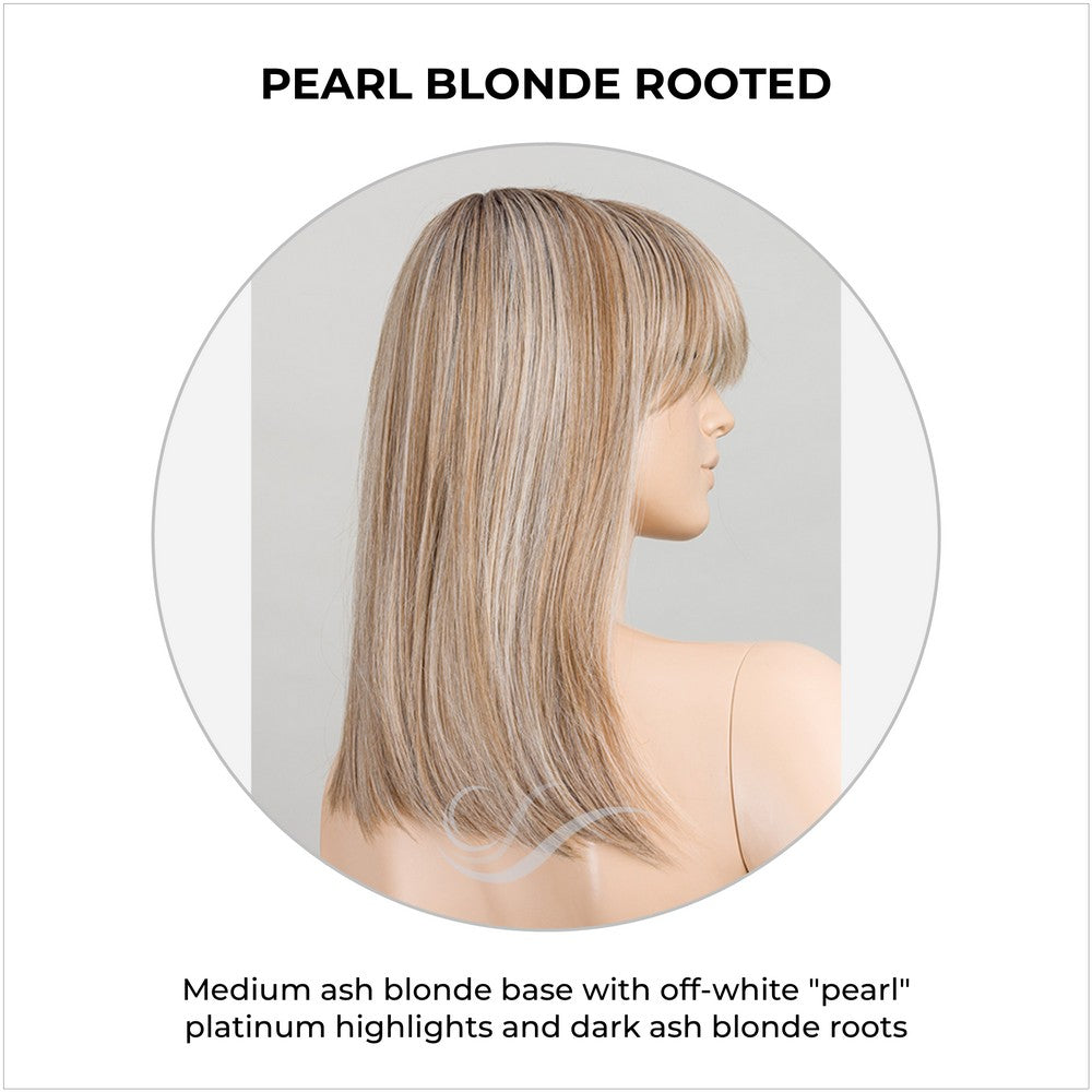Jacky by Ellen Wille Wig in Pearl Blonde Rooted-Medium ash blonde base with off-white "pearl" platinum highlights and dark ash blonde roots