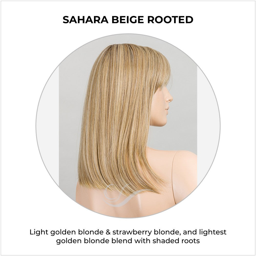 Jacky by Ellen Wille Wig in Sahara Beige Rooted-Light golden blonde & strawberry blonde, and lightest golden blonde blend with shaded roots