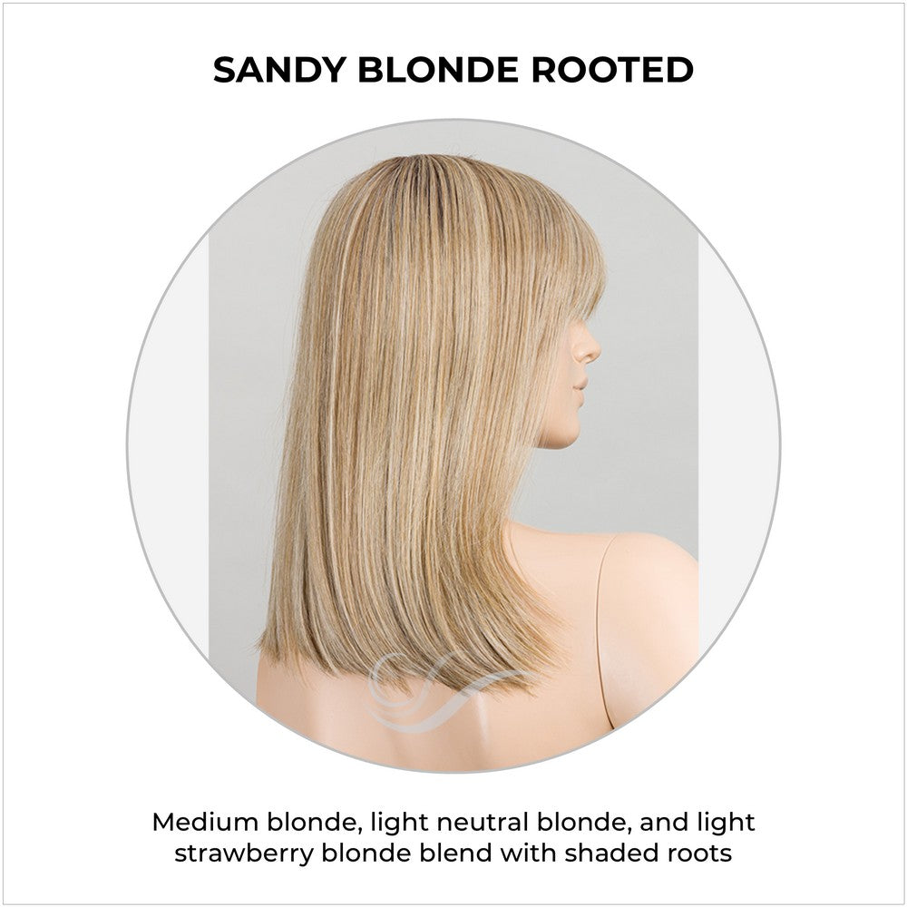 Jacky by Ellen Wille Wig in Sandy Blonde Rooted-Medium blonde, light neutral blonde, and light strawberry blonde blend with shaded roots