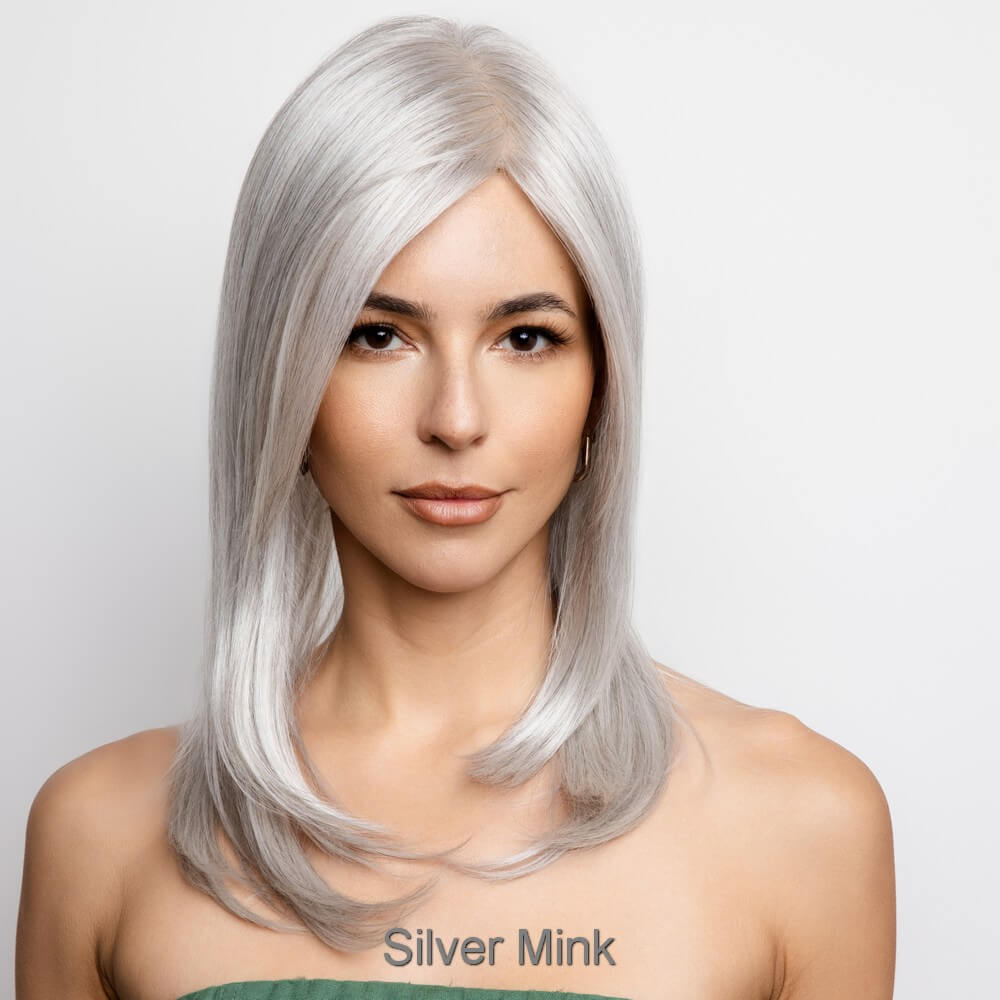 Long Top Piece Mono LG (Large) by Amore topper in Silver Mink Image 4