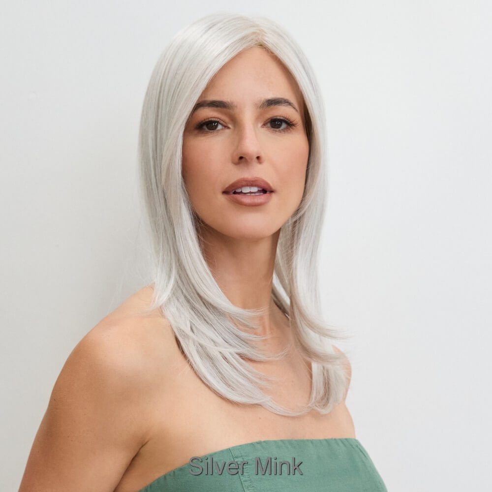 Long Top Piece Mono LG (Large) by Amore topper in Silver Mink Image 3