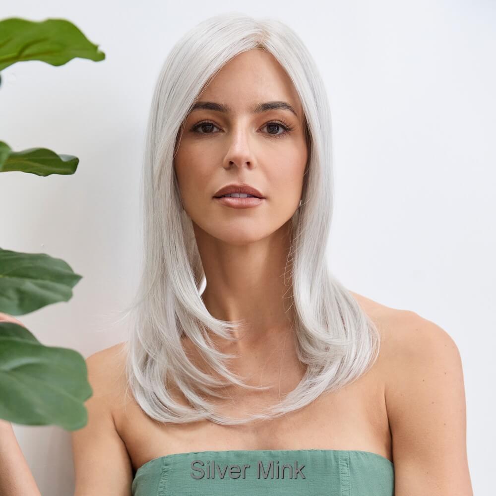 Long Top Piece Mono LG (Large) by Amore topper in Silver Mink Image 2