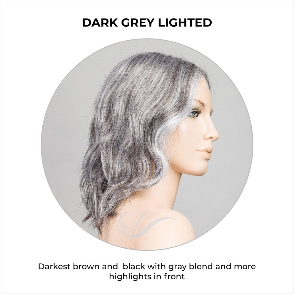 Mila by Ellen Wille in Dark Grey Lighted-Darkest brown and  black with gray blend and more highlights in front