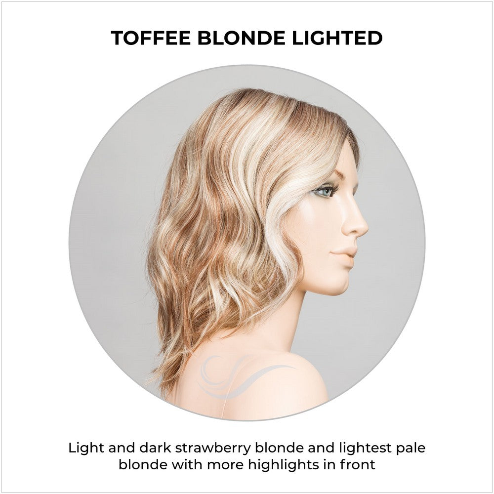 Mila by Ellen Wille in Toffee Blonde Lighted-Light and dark strawberry blonde and lightest pale blonde with more highlights in front