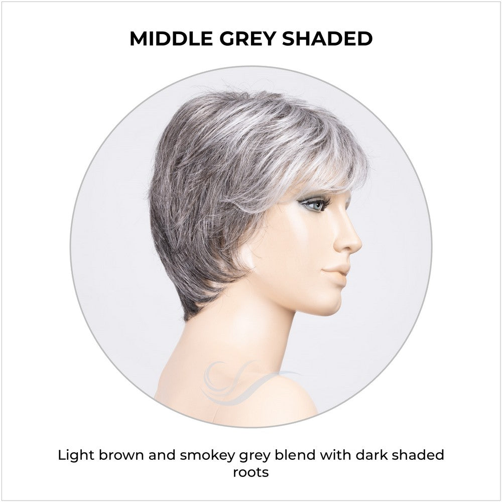 Prima Soft by Ellen Wille in Middle Grey Shaded-Light brown and smokey grey blend with dark shaded roots