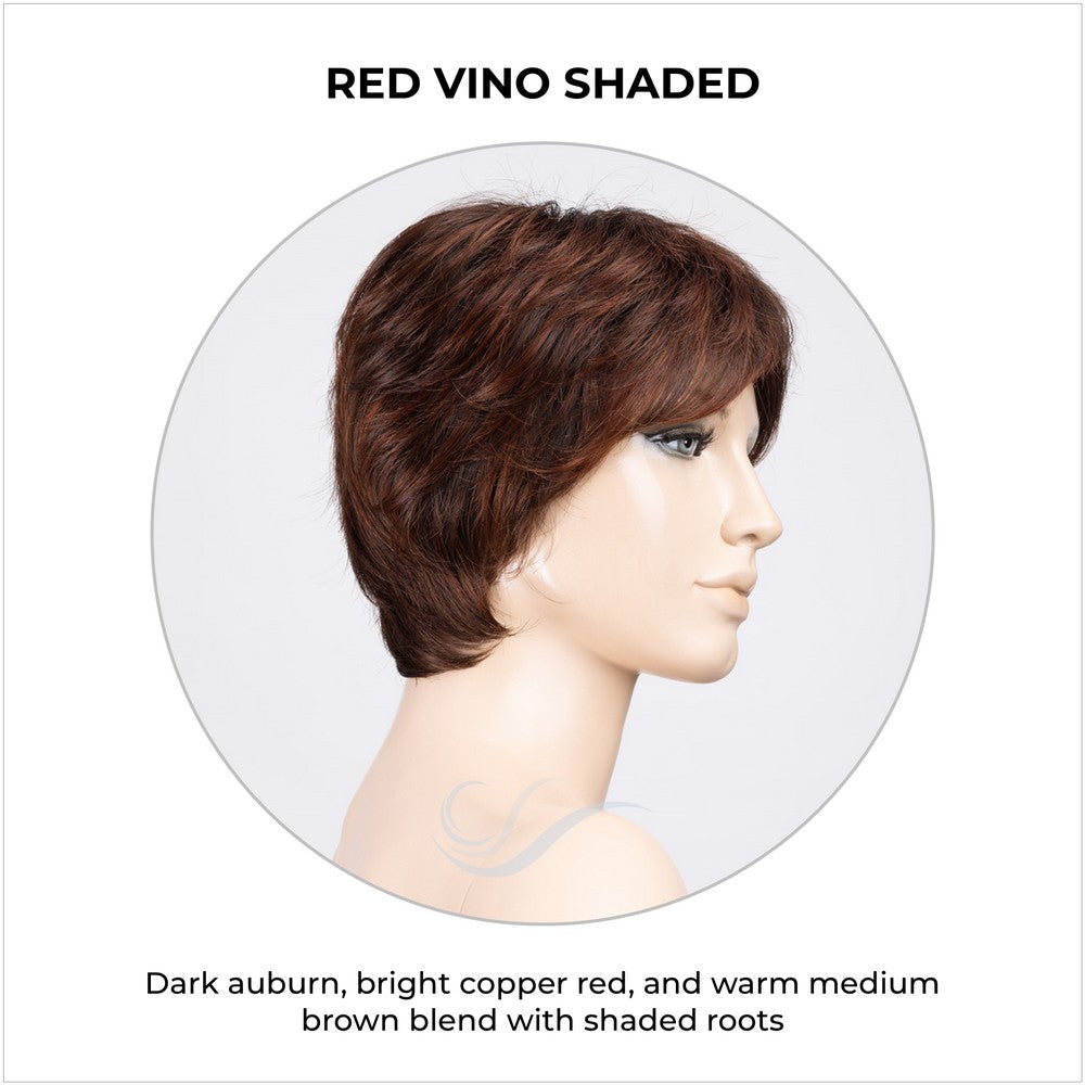 Prima Soft by Ellen Wille in Red Vino Shaded-Dark auburn, bright copper red, and warm medium brown blend with shaded roots