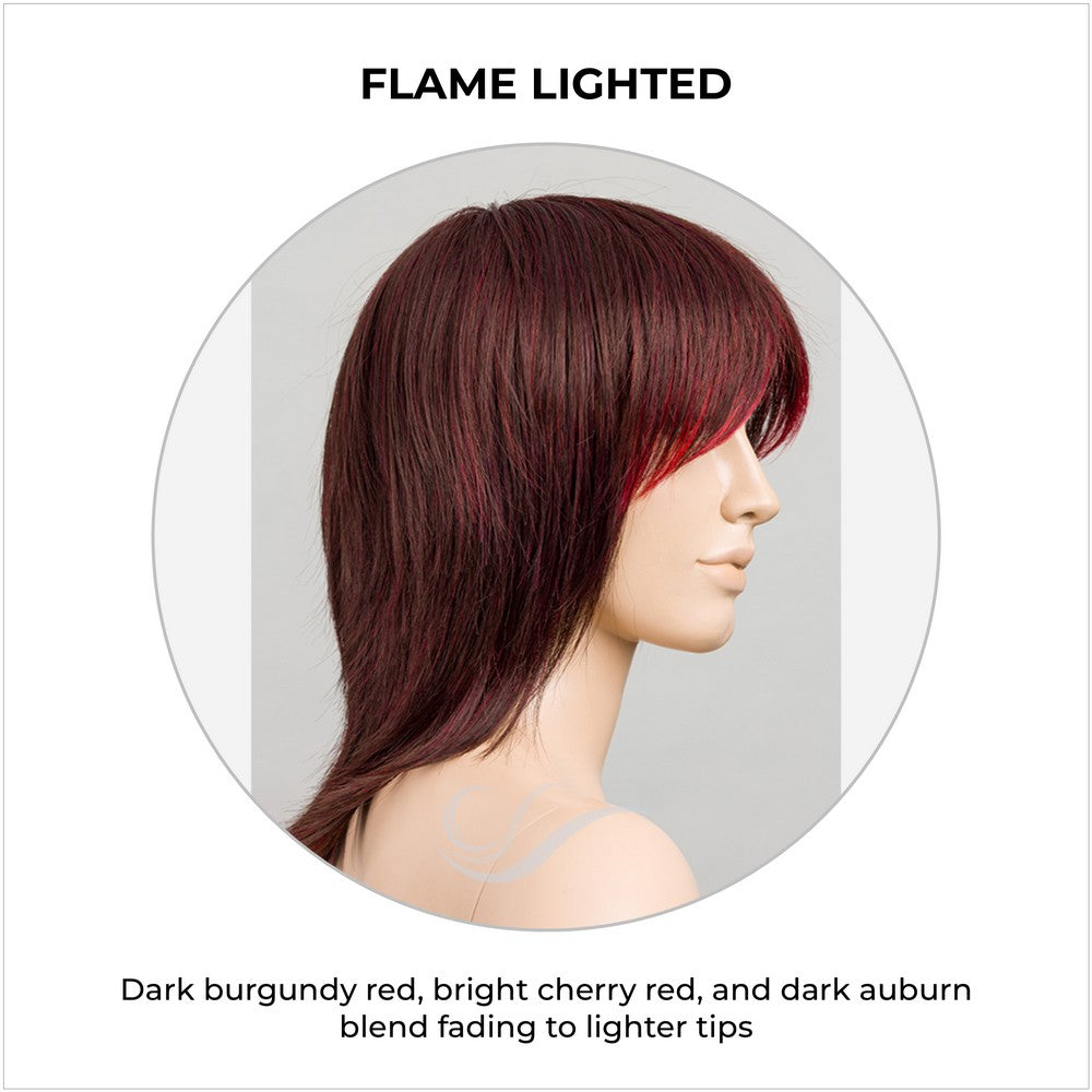 Rainbow by Ellen Wille in Flame Lighted-Dark burgundy red, bright cherry red, and dark auburn blend fading to lighter tips