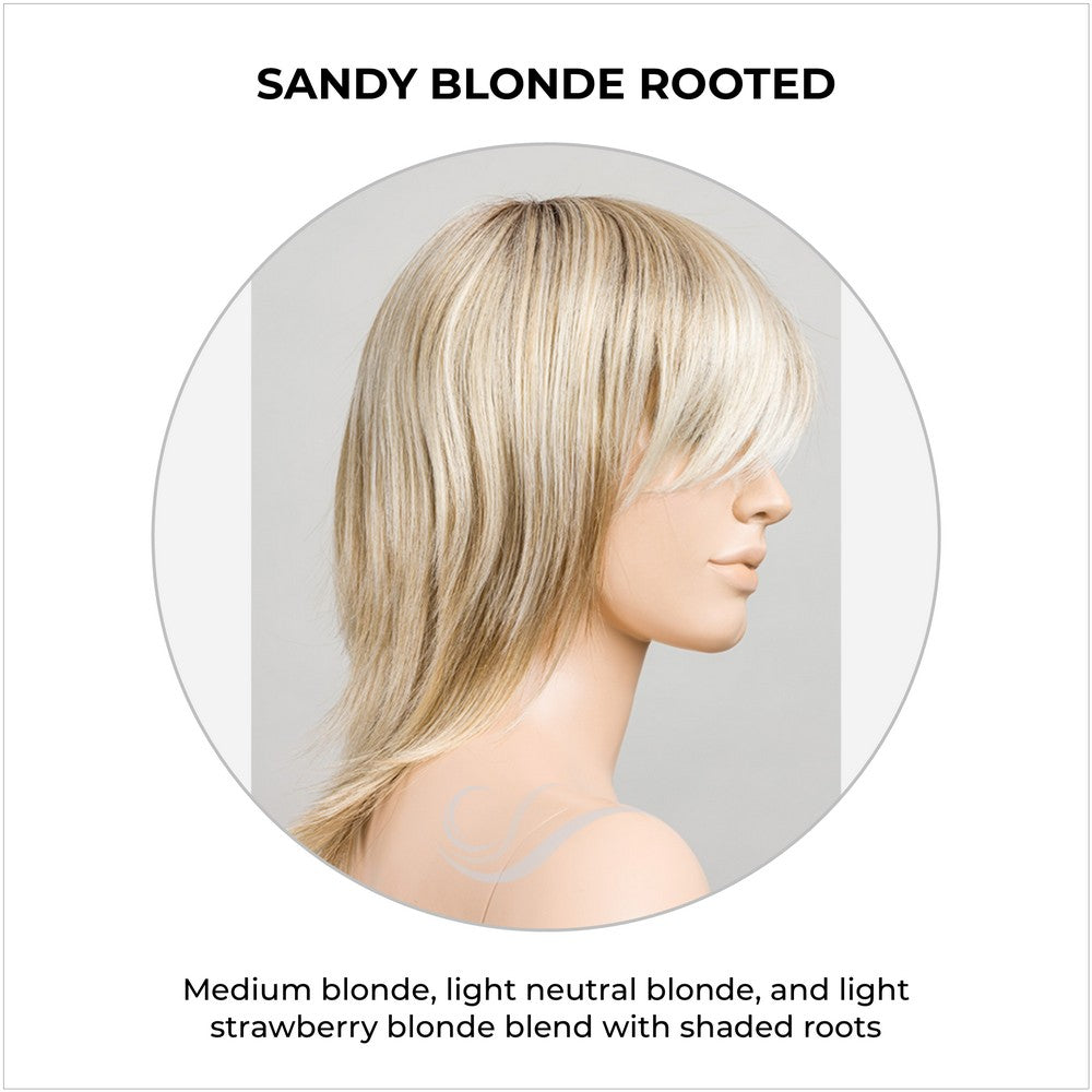 Rainbow by Ellen Wille in Sandy Blonde Rooted-Medium blonde, light neutral blonde, and light strawberry blonde blend with shaded roots