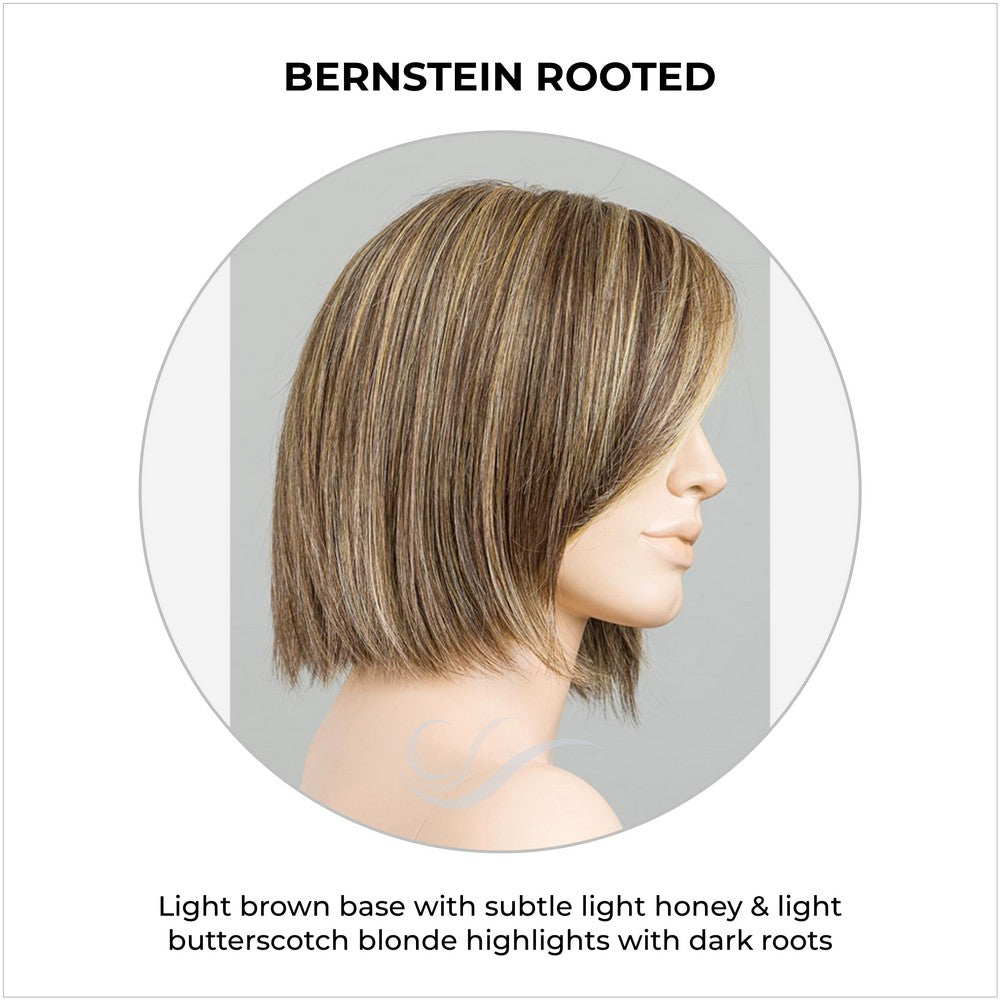 Ready by Ellen Wille in Bernstein Rooted-Light brown base with subtle light honey & light butterscotch blonde highlights with dark roots