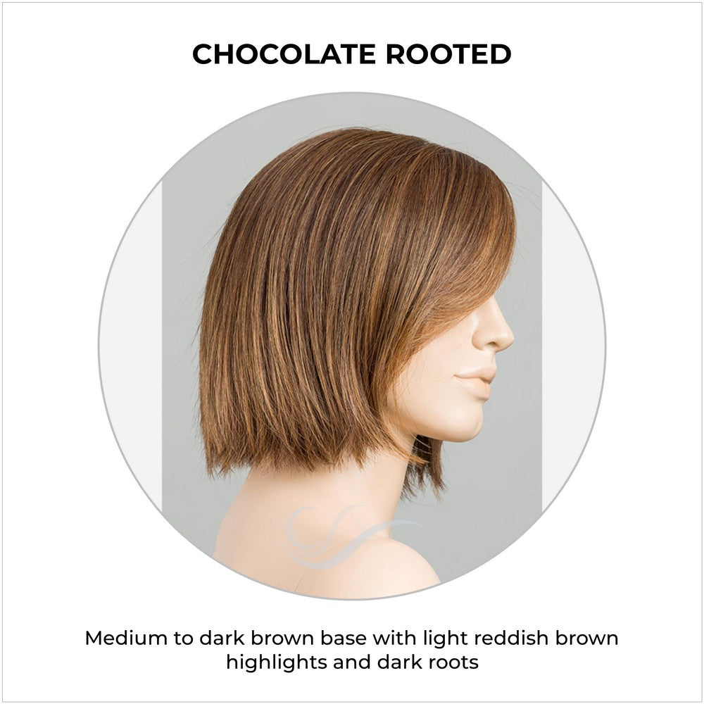 Ready by Ellen Wille in Chocolate Rooted-Medium to dark brown base with light reddish brown highlights and dark roots