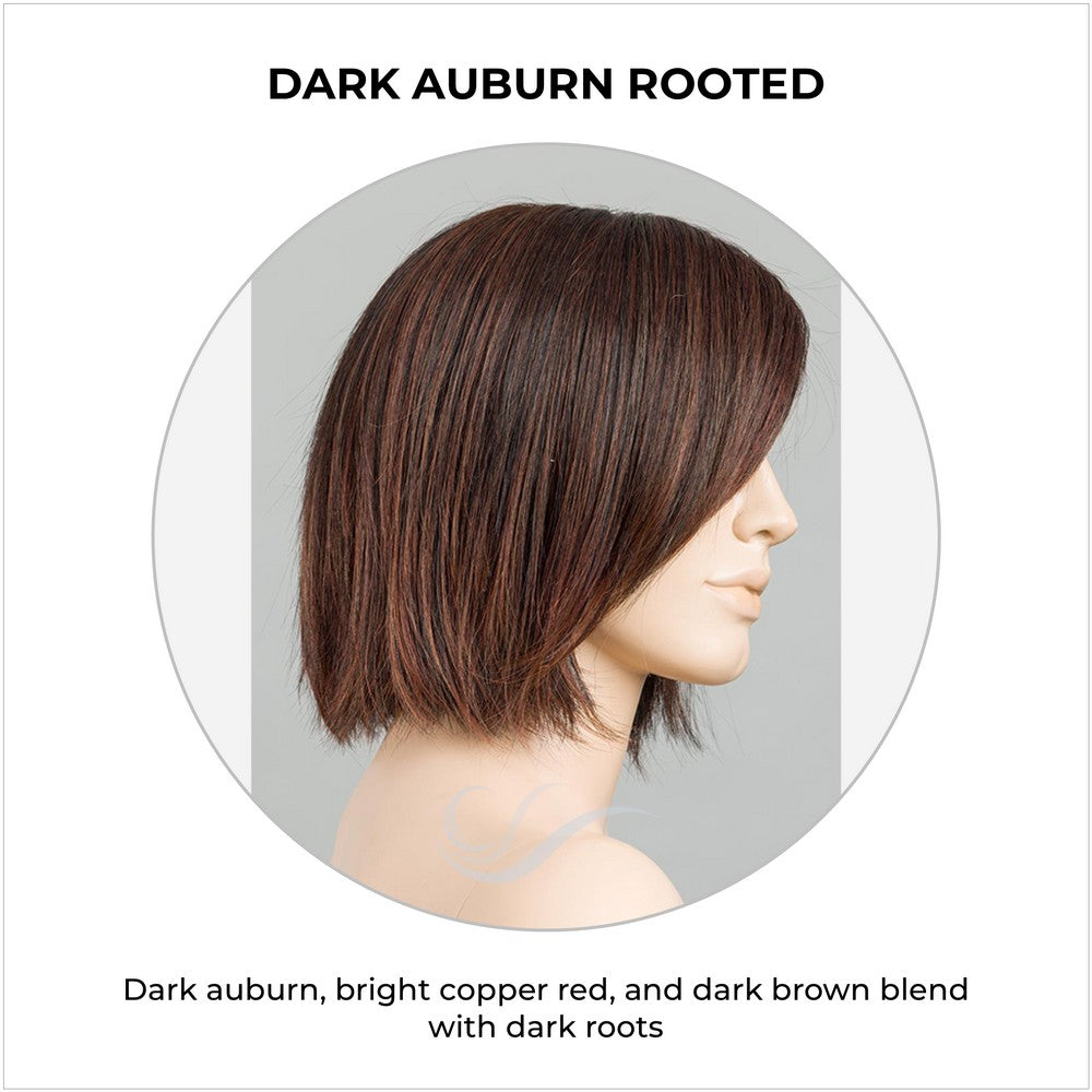 Ready by Ellen Wille in Dark Auburn Rooted-Dark auburn, bright copper red, and dark brown blend with dark roots