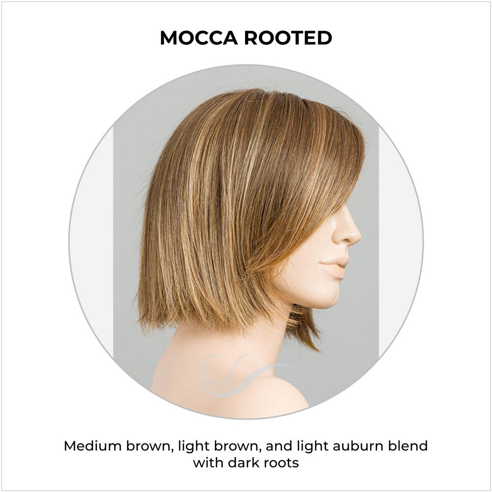 Ready by Ellen Wille in Mocca Rooted-Medium brown, light brown, and light auburn blend with dark roots