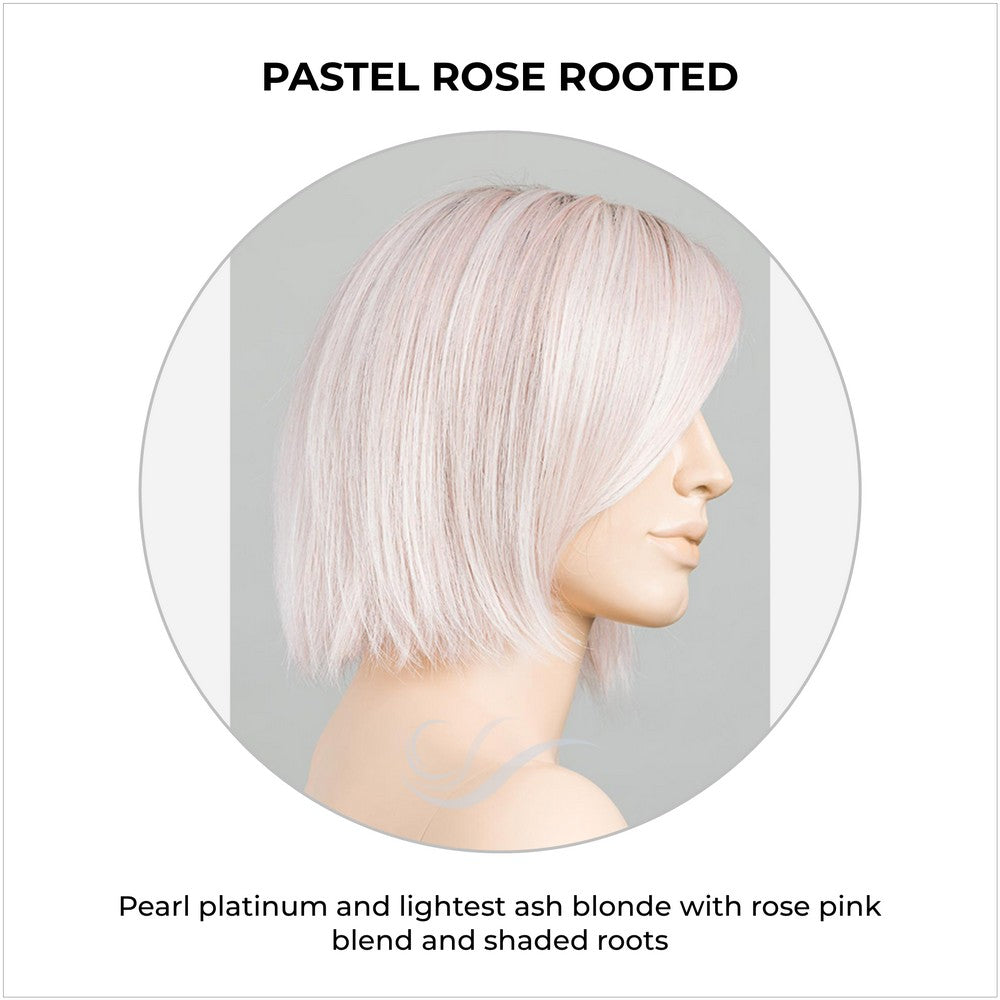 Ready by Ellen Wille in Pastel Rose Rooted-Pearl platinum and lightest ash blonde with rose pink blend and shaded roots