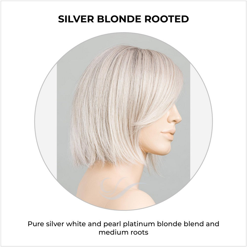 Ready by Ellen Wille in Silver Blonde Rooted-Pure silver white and pearl platinum blonde blend and medium roots