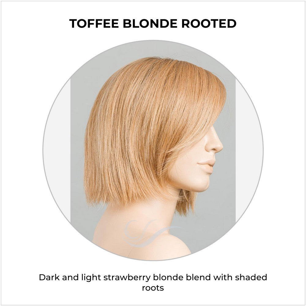 Ready by Ellen Wille in Toffee Blonde Rooted-Dark and light strawberry blonde blend with shaded roots