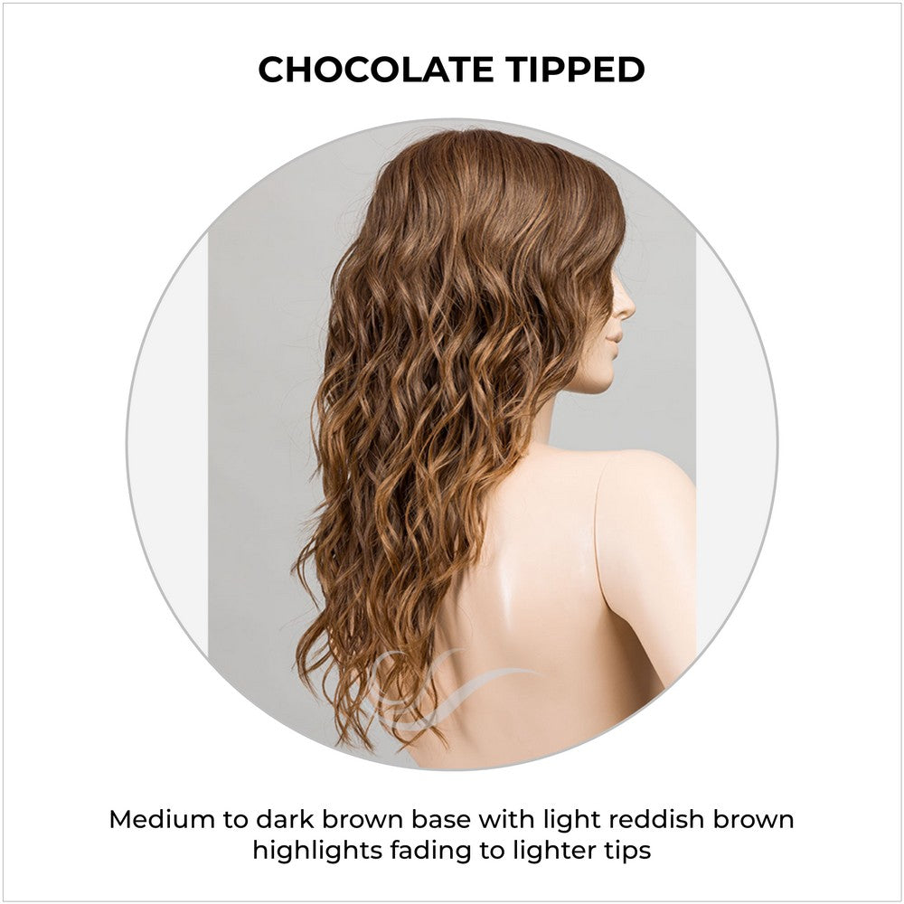 Serena by Ellen Wille in Chocolate Tipped-Medium to dark brown base with light reddish brown highlights fading to lighter tips