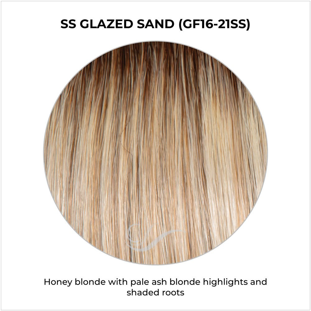 SS Glazed Sand (GF16-21SS)-Honey blonde with pale ash blonde highlights and shaded roots