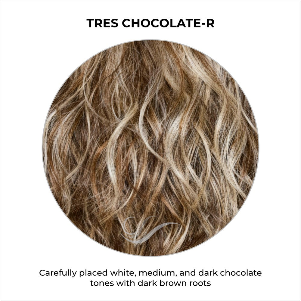 Tres Chocolate-R-Carefully placed white, medium, and dark chocolate tones with dark brown roots