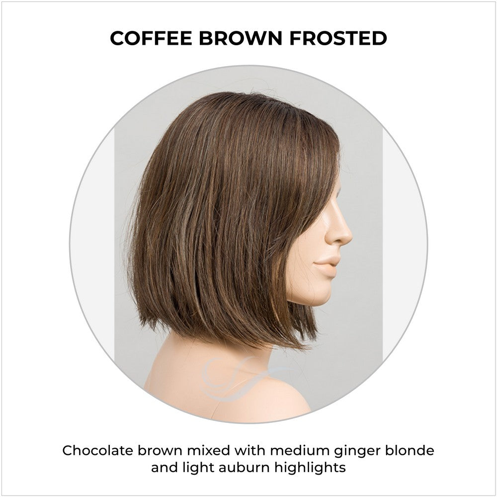 Vivi by Ellen Wille wig in Coffee Brown Frosted-Chocolate brown mixed with medium ginger blonde and light auburn highlights