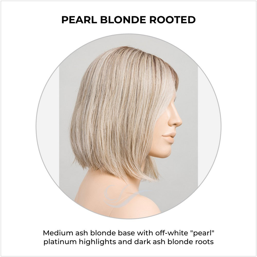 Vivi by Ellen Wille wig in Pearl Blonde Rooted-Medium ash blonde base with off-white "pearl" platinum highlights and dark ash blonde roots