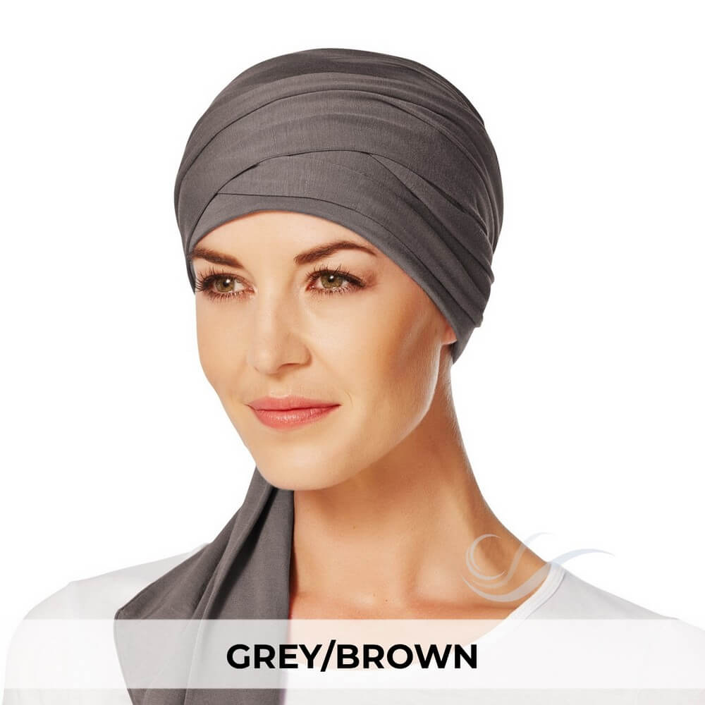 Christine Headwear Mantra Long Scarf 253-Grey/Brown