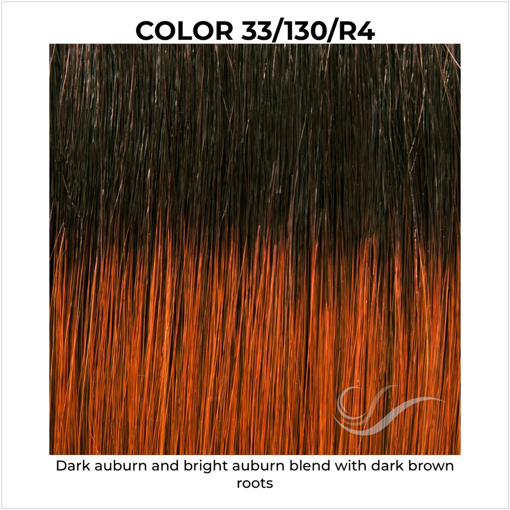 33/130/R4-Dark auburn and bright auburn blend with dark brown roots