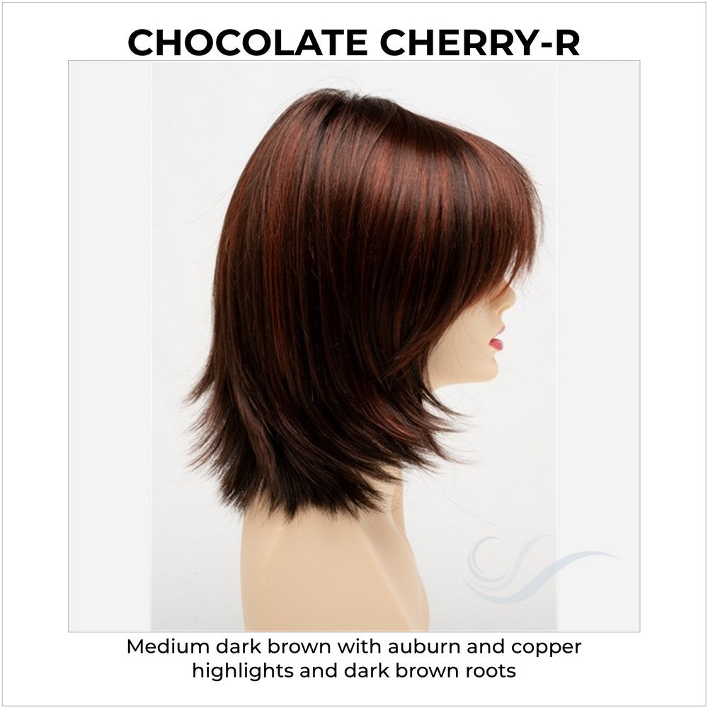 Amber by Envy in Chocolate Cherry-R-Medium dark brown with auburn and copper highlights and dark brown roots