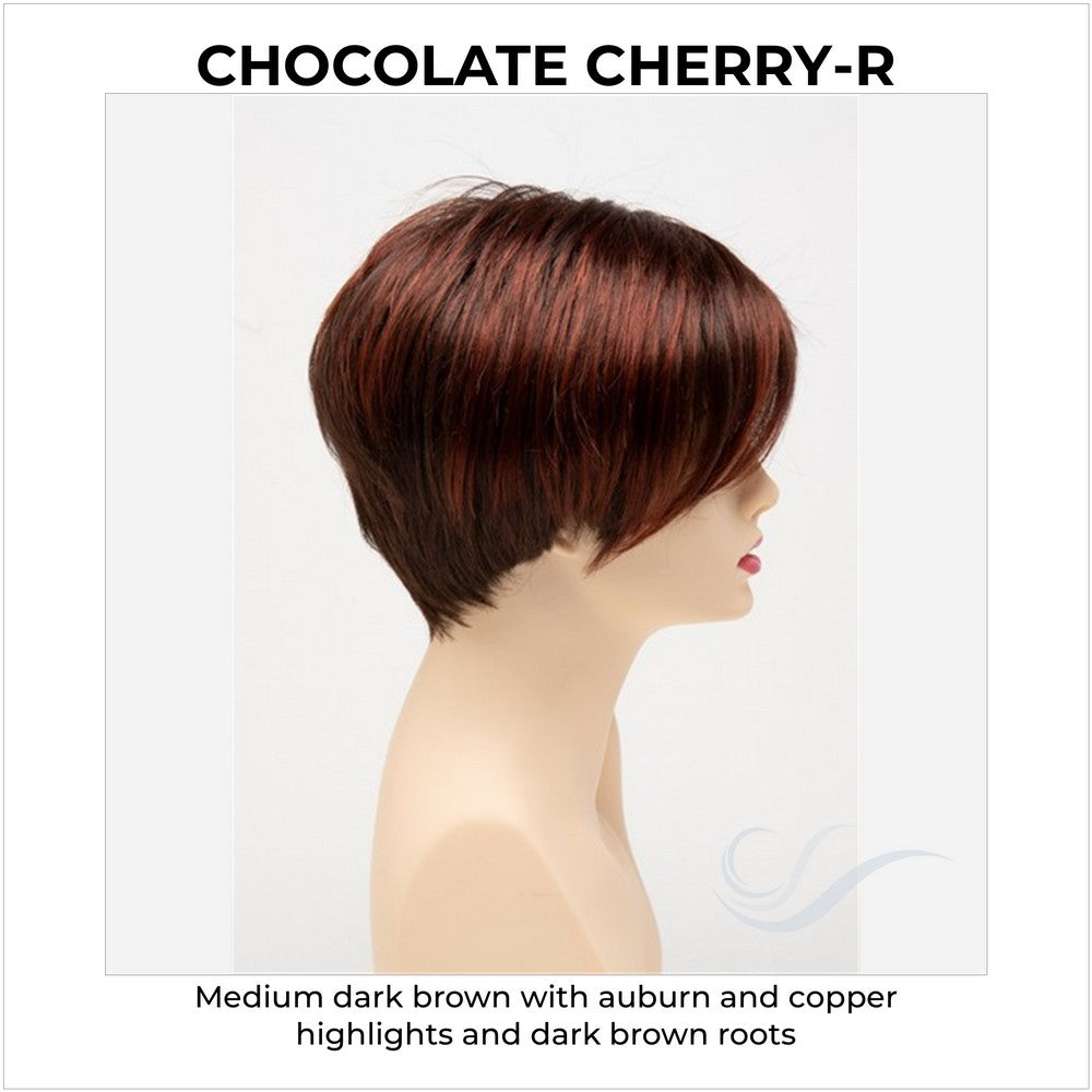 Amy by Envy in Chocolate Cherry-R-Medium dark brown with auburn and copper highlights and dark brown roots